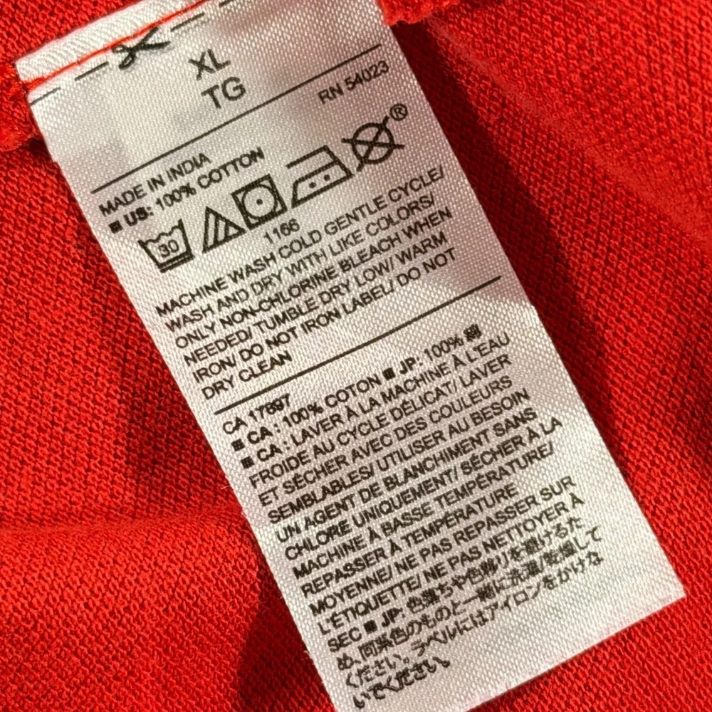 Banana Republic Polo Shirt Mens XL Red Colorblock Birdseye Block 457621-00